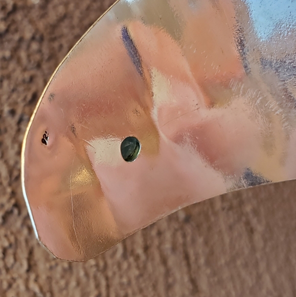 New Carved Goddess Blue Quartz & Pink Topaz 925 Silver Cuff Bracelet. - Picture 8 of 10